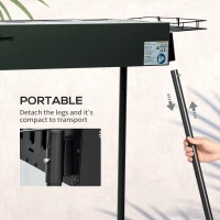 Outsunny Portable Charcoal BBQ Grill with Seasoning Baskets for Camping Picnic Hiking(m-7)