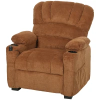 HOMCOM Sillón Relax Reclinable Eléctrico Silencioso con Función Memoria Reposapiés Mando a Distancia Bolsillo Lateral Marrón(m-11)