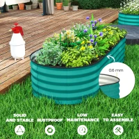 Outsunny Set of Two 150 x 60cm Steel Planters - Green(m-8)