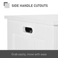 HOMCOM Storage Chest, Toy Storage Box Organizer with Safety Hinges, Lid and Side Handles, White(m-5)