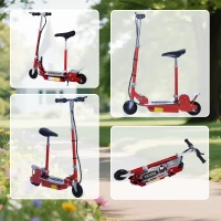 HOMCOM Foldable Electric Scooter for Teens Over 7 years old 12V Battery 120W-Red(m-9)