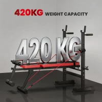 SPORTNOW Adjustable Weight Bench with Squat Rack and Dip Stand(m-5)