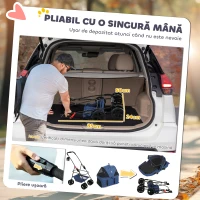 PawHut Cărucior pentru Animale de Companie 3 în 1 cu 4 Roți și Geantă de Transport Detașabilă, 76x50x102 cm, Albastru(m-5)