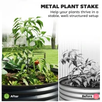 Outsunny Set of Two 150 x 60cm Steel Planters - Dark Grey(m-5)