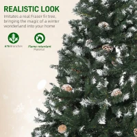 HOMCOM 5FT Artificial Christmas Tree with Pine Cones, Holiday Home Xmas Decoration Automatic Open, Green(m-5)