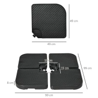 Outsunny Baza pentru Umbrela de Gradina, 100x100x8 cm, Negru(m-3)