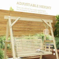 Outsunny Three-Seater Wooden Swing Bench(m-6)