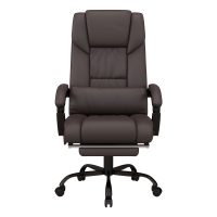 Vinsetto PU Leather Office Chair with 6-Point Vibration Massage, Reclining Chair Office with Footrest, Adjustable Height, Computer Chair, Brown