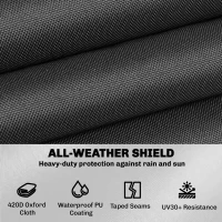 Outsunny Tuinmeubelhoes Winterbestendig Waterdicht V-vormig Anti-UV Hoes 420D Oxford-stof 216x216x78 cm Zwart(m-4)