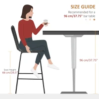 HOMCOM PE Rattan Bar Stools Set of 2, Counter Height Barstools with Steel Legs and Footrest for Dining Room, Pub, Black(m-6)