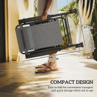 Outsunny Garden Rocking Chair Folding Recliner Outdoor Adjustable Sun Lounger Rocker Zero-Gravity Seat with Headrest Side Holder Patio Deck - Grey(m-4)