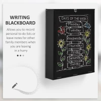 HOMCOM Wall Mounted Folding Table Floating Fold Down Desk With Chalkboard and Storage Compartments Black(m-7)