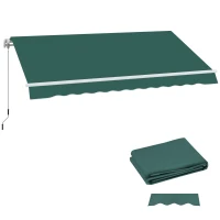 Outsunny Awning Replacement Canopy, Water Resistant UPF 50+ Sun Shade Cover for 3 x 2.5 m Garden Awning (Fabric Only), Green(m-10)