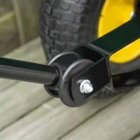 Outsunny 125 Litre Large Garden Cart Heavy Duty 4 Wheel Trolley Dump Wheelbarrow Tipping Truck Trailer - Green(m-8)