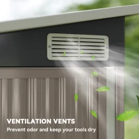 Outsunny 7.5 x 4.3ft Metal Garden Storage Shed, Waterproof Outdoor Shed with Triple Lockable Door, Gloves, Vents, Light Grey(m-7)