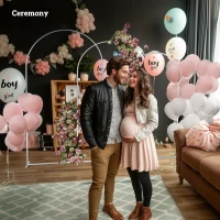 Outsunny Wedding Arch Frame Set, Metal Balloon Arch Stand Set, Balloon Arch Stand Set for Birthday Party, 2.2, 2, 1.8 m White(m-8)