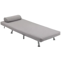 HOMCOM Adjustable Back Futon Sofa Chair - Grey(m-1)