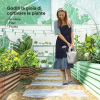 Outsunny Serra a Tunnel Anti-UV con 6 Finestre a Rete e Ingresso Arrotolabile, in Metallo e PE, 4x2x2 m, Verde(m-7)