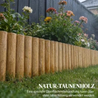 Outsunny Gartenzaun Zaun aus Holz 176 cm x 30 cm Zaunelemente Hundezaun für Garten Blumenbeete Tierbarriere(m-4)