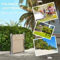 Outsunny Set of Two Steel Frame Sun Loungers, with Reclining Backs - Brown(m-6)