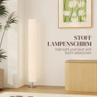 HOMCOM Stehlampe Wohnzimmer mit Schirm aus Polyester, 2 x E27 Fassung für Schlafzimmer 14 x 14 x 120 cm(m-4)