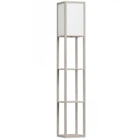 HOMCOM 3-Tier Floor Lamp, Floor Light with Storage Shelf, Reading Standing Lamp with Acrylic Shade for Living Room, Bedroom, Kitchen, Dining Room, Office, Dorm, 160cm, Oak(m-16)