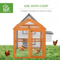 PawHut Large Chicken Run, Wooden Chicken coop, with Combinable Design - Wood Effect(m-6)