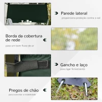 Outsunny Tenda Dobrável 220x220x200 cm com 1 Parede Lateral Bolsa de Transporte Impermeável e Proteção UV50+ para Jardim Pátio Verde(m-6)