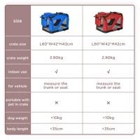 PawHut Foldable Pet Carrier for Small and Miniature Dogs, Portable Cat Carrier Soft Side Pet Travel Crate with Removable Mat, Storage Bags, Breathable Mesh Window 60 x 42 x 42cm - Red(m-4)