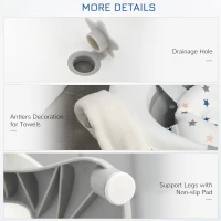 HOMCOM Foldable Baby Bath Tub Ergonomic with Cushion Temperature Sensitive Water Plug, Non-Slip Support Legs, for 0-3 Years, Offwhite(m-6)