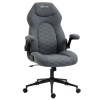 Vinsetto Home Office Chair, High-Back Computer Chair with Flip Up Armrests, Swivel Wheels and Adjustable Height, Dark Grey(m-10)