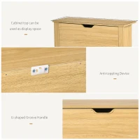 HOMCOM Narrow Shoe Cabinet, Space Saving Shoe Storage Cabinet with 2 Flip Drawers and Adjustable Shelves for 12 Pairs of Shoes for Hallways and Living Room, Natural Wood Finish(m-6)