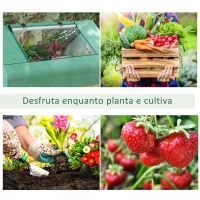Outsunny Estufa Pequena para Cultivo com 4 Janelas Enroláveis, Estrutura de Aço e Cobertura PE Anti-UV 180x140x80 cm Verde(m-7)