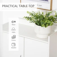 HOMCOM Shoe Cabinet, Modern Shoe Cupboard Storage Cabinet with Doors and Shelves for Hallway, Entryway, White(m-5)