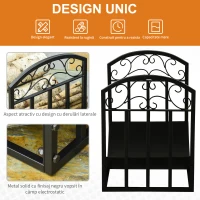 Outsunny Suport pentru Busteni din Metal pentru Interior si Exterior Max. 60 kg 60,5x36x46,5c(m-3)