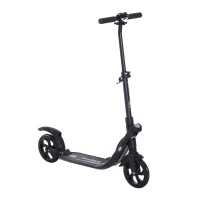 HOMCOM Folding Kick Scooter Hight-Adjustable Urban Scooter w/ Rear Brake, Double Shock Absorption System & 2 Big Wheels, For 14+ Teens Adult, Black(m-11)