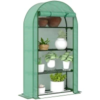 Outsunny Four Shelf Mini Greenhouse - Green(m-12)