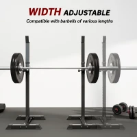 HOMCOM Adjustable Squat Rack, Weight Strength Training Bench Press Rack Weight Bench Supporter for Home Gym Exercise, Max Load 150kg, 124-154cm(m-6)