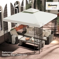 Outsunny Gazebo Replacement Canopy 3x3 m-Cream White(m-9)