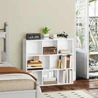 HOMCOM Bücherregal Aufbewahrungsregal 2 Ebenen 8 Fächer, für Wohnzimmer Schlafzimmer Büro, 74,3x24x80cm, weiß(m-5)