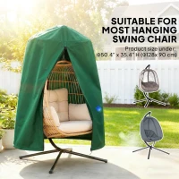 Outsunny 190 x Φ128cm Hanging Egg Chair Furniture Cover - Green(m-4)