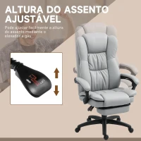 Vinsetto Cadeira de Escritório com Altura Ajustável 6 Pontos de Massagem e Apoio para os Pés Retrátil 68,5x68,5x113-121 cm Cinza(m-5)