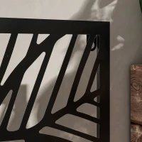 Outsunny Jardinieră Metalică Înălțată pentru Exterior cu Suport de Intimitate, Panou Decorativ și Vas pentru Plante, Montabilă pe Perete sau Independentă, Negru(m-8)