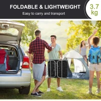 Outsunny Outdoor Foldable Sun Lounger, Garden 6 Level Adjustable Backrest Recliner Sun Lounger Chair with Headrest Pillow, Black(m-6)