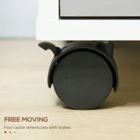 HOMCOM 3-Drawer Locking File Cabinet Mobile Chest of Drawers Side Table on Wheels for Home Office, Bedroom and Living room(m-5)