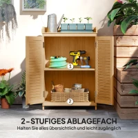 Outsunny Gartenschrank Holz, Geräteschuppen mit Arbeitsfläche, wetterfest Geräteschrank, 65,5x40x98,5cm Gelb(m-4)