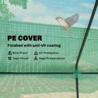 Outsunny Portable Small Polytunnel, Mini Greenhouse with Mesh Windows for Indoor and Outdoor, 240x90x90cm, Green(m-4)