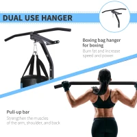 HOMCOM Punching Bag Hanger Wall Mount Bracket Kick Boxing MMA Training Frame Home Fitness Workout Pull Up Bar, Black(m-4)