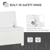 HOMCOM Storage Chest, Toy Storage Box Organizer with Safety Hinges, Lid and Side Handles, White(m-4)