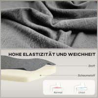 HOMCOM Sofa 2 Sitzer, Polstersofa Leinenoptik, Holzrahmen, Für Wohnzimmer Schlafzimmer, 117 cm, Grau(m-5)